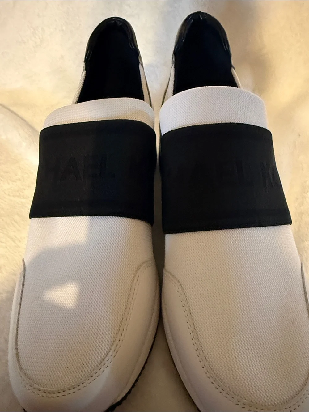Michael Kors White and Black Slip-On Men's Sneaker